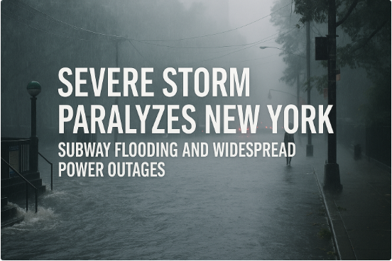 Severe Storm Paralyzes New York: Subway Flooding and Widespread Power Outages